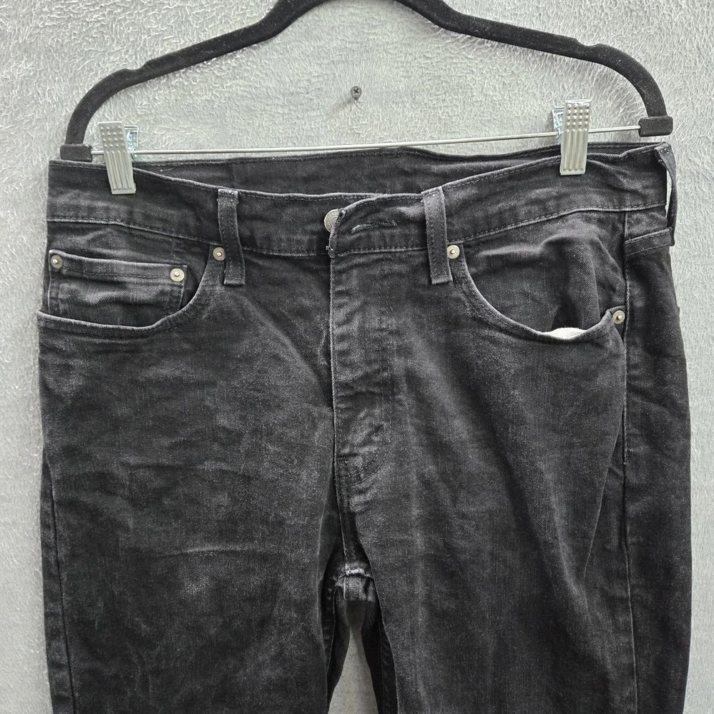 Levi's 514 Men Jeans 34X32 Black Denim Straight Fit‎ Grunge 31